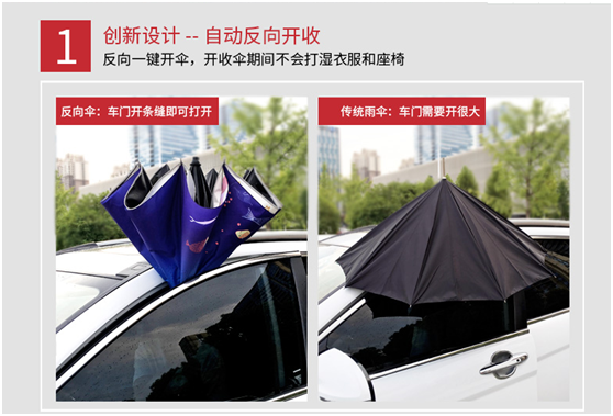 反向傘（sǎn）反向開收